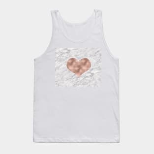 Rose gold foil heart on marble Tank Top